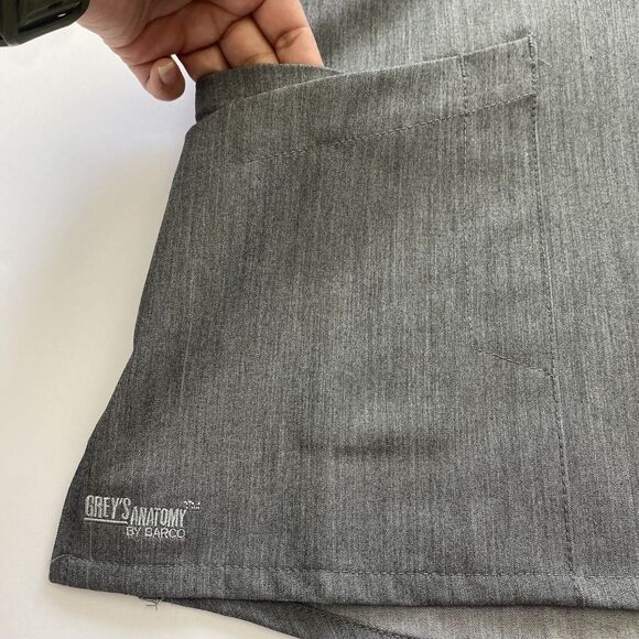 Grey’s Anatomy By Barco Size XXS  gray Scrub Top Short Sleeve V Neck Pockets - Picture 9 of 11